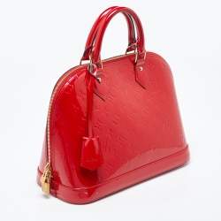 Pre Owned Louis Vuitton Cerise Monogram Vernis Alma PM Bag