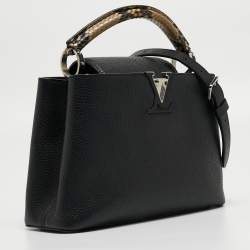 مملوكة مسبقًا Louis Vuitton Black/Beige Taurillon Leather and Python Capucines BB Bag