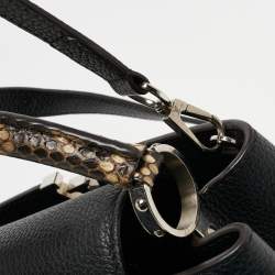 مملوكة مسبقًا Louis Vuitton Black/Beige Taurillon Leather and Python Capucines BB Bag