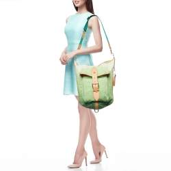 Pre Owned Louis Vuitton Vert Ombre Monogram Denim Sunburst Limited Edition PM Bag