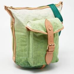 Pre Owned Louis Vuitton Vert Ombre Monogram Denim Sunburst Limited Edition PM Bag