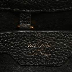 Pre Owned Louis Vuitton Black/Beige Leather and Python Capucines MM Bag
