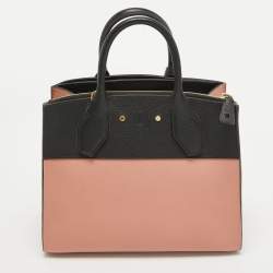 Pre Owned Louis Vuitton Pink/Black Leather City Steamer PM Bag