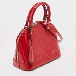 Pre Owned Louis Vuitton Cerise Monogram Vernis Alma BB Bag