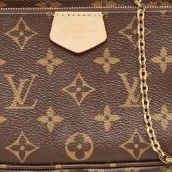 Pre Owned Louis Vuitton Rose Clair Monogram Canvas Multi Pochette Accessoires