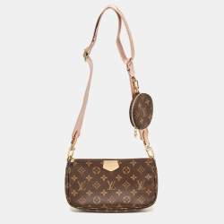 Pre Owned Louis Vuitton Rose Clair Monogram Canvas Multi Pochette Accessoires