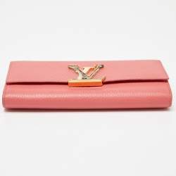 Louis Vuitton Rose Tourmaline Taurillion Leather and Python Capucines Wallet