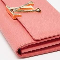 Louis Vuitton Rose Tourmaline Taurillion Leather and Python Capucines Wallet