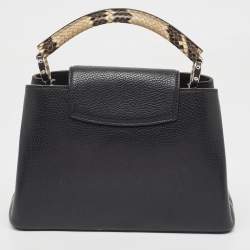 Louis Vuitton Black/Beige Taurillon Leather and Python Capucines BB Bag