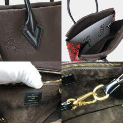 Louis Vuitton Black/Red Monogram Leather W Tote