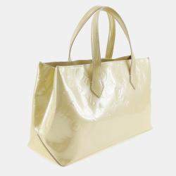 Louis Vuitton Yellow Leather Monogram Vernis Wilshire PM  Shoulder Bag