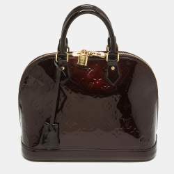 Pre Owned Louis Vuitton Amarante Monogram Vernis Alma PM Bag