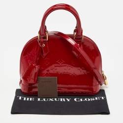 Pre Owned Louis Vuitton Cerise Monogram Vernis Alma BB Bag