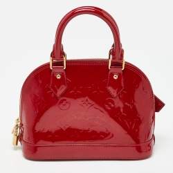 Pre Owned Louis Vuitton Cerise Monogram Vernis Alma BB Bag
