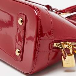 Pre Owned Louis Vuitton Cerise Monogram Vernis Alma BB Bag