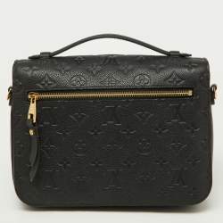 Pre Owned Louis Vuitton Black Monogram Empreinte Leather Pochette Metis Bag