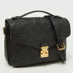 Pre Owned Louis Vuitton Black Monogram Empreinte Leather Pochette Metis Bag