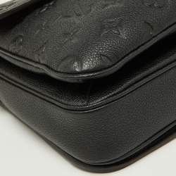 Pre Owned Louis Vuitton Black Monogram Empreinte Leather Pochette Metis Bag