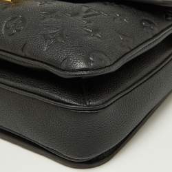 Pre Owned Louis Vuitton Black Monogram Empreinte Leather Pochette Metis Bag