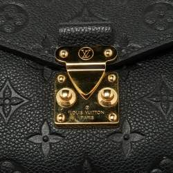 Pre Owned Louis Vuitton Black Monogram Empreinte Leather Pochette Metis Bag