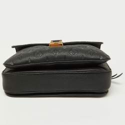 Pre Owned Louis Vuitton Black Monogram Empreinte Leather Pochette Metis Bag