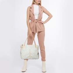 Pre Owned Louis Vuitton Damier Azur Canvas Figheri GM Bag