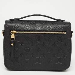 Pre Owned Louis Vuitton Black Monogram Empreinte Leather Pochette Metis Bag