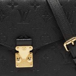 Pre Owned Louis Vuitton Black Monogram Empreinte Leather Pochette Metis Bag