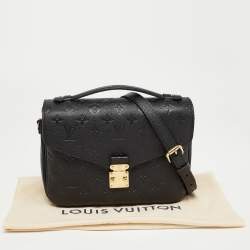 Pre Owned Louis Vuitton Black Monogram Empreinte Leather Pochette Metis Bag