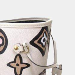 Pre Owned Louis Vuitton White Monogram Giant Wild at Heart Neverfull MM