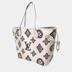 Pre Owned Louis Vuitton White Monogram Giant Wild at Heart Neverfull MM