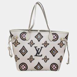 Pre Owned Louis Vuitton White Monogram Giant Wild at Heart Neverfull MM
