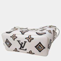 Pre Owned Louis Vuitton White Monogram Giant Wild at Heart Neverfull MM