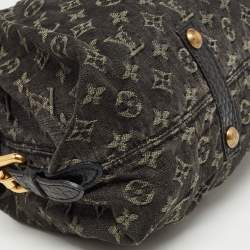 Pre Owned Louis Vuitton Black Monogram Denim Neo Cabby MM Bag