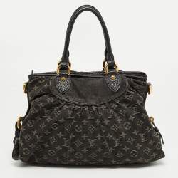 Pre Owned Louis Vuitton Black Monogram Denim Neo Cabby MM Bag