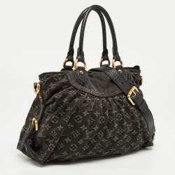 Pre Owned Louis Vuitton Black Monogram Denim Neo Cabby MM Bag