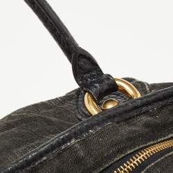 Pre Owned Louis Vuitton Black Monogram Denim Neo Cabby MM Bag