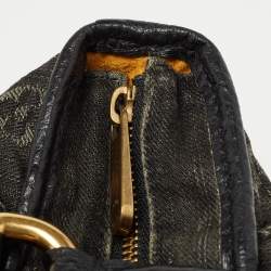 Pre Owned Louis Vuitton Black Monogram Denim Neo Cabby MM Bag