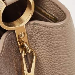 مملوكة مسبقًا Louis Vuitton Galet/Creme Monogram Flower Taurillon Leather Capucines BB Bag