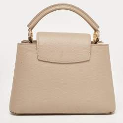 مملوكة مسبقًا Louis Vuitton Galet/Creme Monogram Flower Taurillon Leather Capucines BB Bag