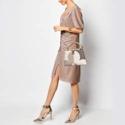 مملوكة مسبقًا Louis Vuitton Galet/Creme Monogram Flower Taurillon Leather Capucines BB Bag