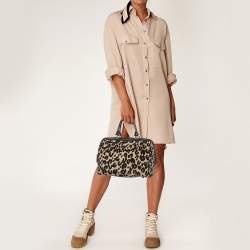 Louis Vuitton Beige/Black Leopard Print Jacquard Velvet Stephen Sprouse Speedy Bag