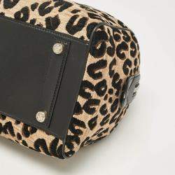 Louis Vuitton Beige/Black Leopard Print Jacquard Velvet Stephen Sprouse Speedy Bag