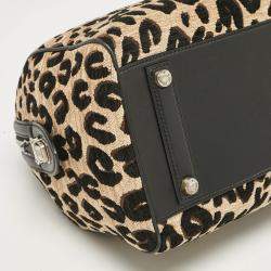 Louis Vuitton Beige/Black Leopard Print Jacquard Velvet Stephen Sprouse Speedy Bag