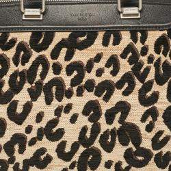 Louis Vuitton Beige/Black Leopard Print Jacquard Velvet Stephen Sprouse Speedy Bag