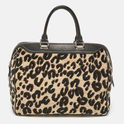 Louis Vuitton Beige/Black Leopard Print Jacquard Velvet Stephen Sprouse Speedy Bag