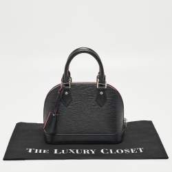 Pre Owned Louis Vuitton Black/Pink Epi Leather Alma BB Bag
