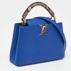 Louis Vuitton Blue Leather and Python Capucines BB Bag
