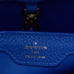 Louis Vuitton Blue Leather and Python Capucines BB Bag