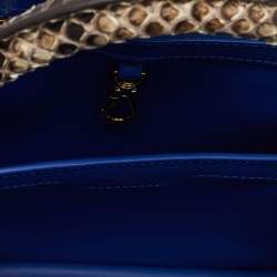 Louis Vuitton Blue Leather and Python Capucines BB Bag